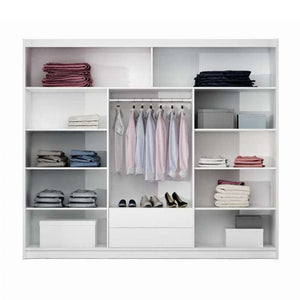 ALDRIDGE LUX 250cm Sliding Door Wardrobe White