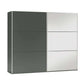 Graphite Mirrored Sliding Door Wardrobe 250cm – OXFORD