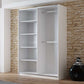 White Mirrored Sliding Door Wardrobe 150cm – OXFORD
