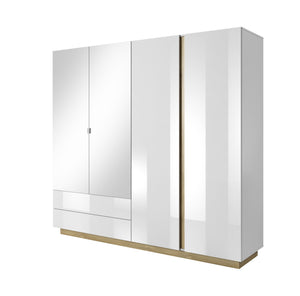 Wardrobe ARCO 220 White / White Gloss
