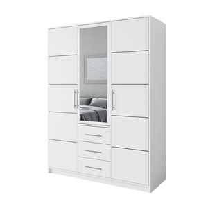 Wardrobe HAMPTON D3 White + Mirror
