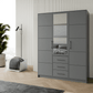 Wardrobe HAMPTON D3 Graphite + Mirror