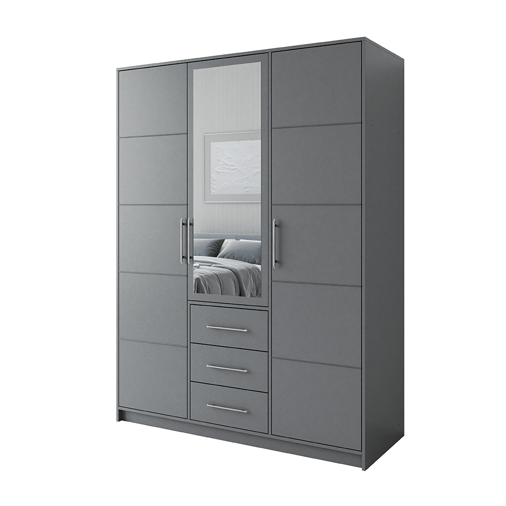 Wardrobe HAMPTON D3 Graphite + Mirror