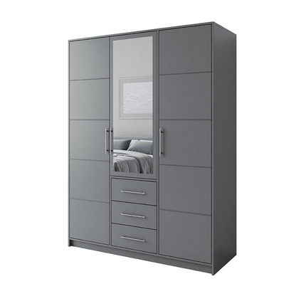 Wardrobe HAMPTON D3 Graphite + Mirror