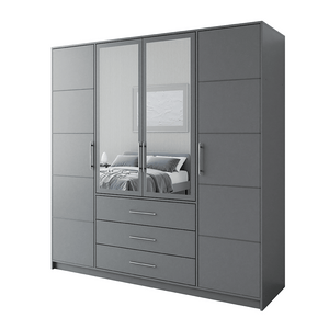 Wardrobe HAMPTON D4 Graphite + Mirror