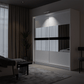 White Mirrored Sliding Door Wardrobe 203cm – DERBY