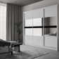 White Mirrored Sliding Door Wardrobe 250cm – DERBY