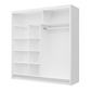 White Mirrored Sliding Door Wardrobe 203cm – DERBY