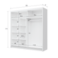 KINGSTON 203cm Sliding Door Wardrobe Oak Canyon + White + Mirror