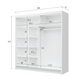 White Mirrored Sliding Door Wardrobe 203cm – DERBY