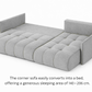 Corner Sofa Bed NESSA Dark Aubergine