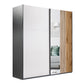 Black/Cashmere/Oak Wotan Mirrored Sliding Door Wardrobe 200cm – KINGSLEY