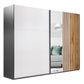 Black/Cashmere/Oak Wotan Mirrored Sliding Door Wardrobe 250cm – KINGSLEY