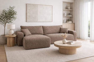 Corner Sofa Bed HAVANA Dark Beige