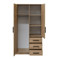 Oak Artisan Mirrored Hinged Door Wardrobe 100cm – TELFORD D2