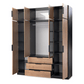 Oak Viking Mirrored Hinged Door Wardrobe 196cm – YORK D4