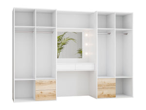 Wardrobe HARVEY 300 White / Natural Grand Oak + Dressing Table