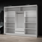 White Mirrored Sliding Door Wardrobe 250cm – DERBY