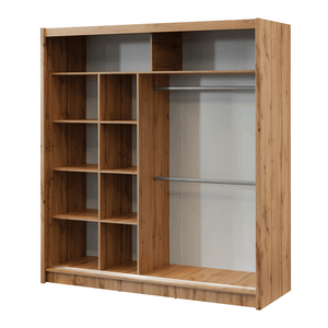 Wardrobe WINDSOR 203 Oak Wotan / Black + Mirror