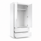 White Mirrored Hinged Door Wardrobe 103cm –  HARTLEY