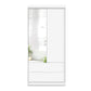 White Mirrored Hinged Door Wardrobe 103cm –  HARTLEY