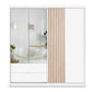 White Mirrored Hinged Sliding Door Wardrobe 203cm –  HARTLEY