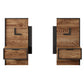 Set of Bedside Tables MILTON Oak Chestnut & Anthracite