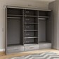Graphite Mirrored Sliding Door Wardrobe 255cm –  EPSOM