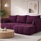 Corner Sofa Bed NESSA Aubergine