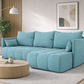 Corner Sofa Bed NESSA Duck Egg Blue
