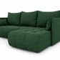 Corner Sofa Bed NESSA Deep forest green