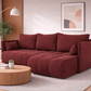 Corner Sofa Bed NESSA Burgundy