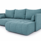 Corner Sofa Bed NESSA Teal Blue