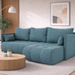 Corner Sofa Bed NESSA Teal Blue