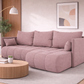 Corner Sofa Bed NESSA Old Rose