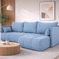 Corner Sofa Bed NESSA Sky Blue