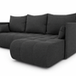 Corner Sofa Bed NESSA Dark Charcoal Grey