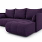 Corner Sofa Bed NESSA Dark Aubergine