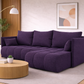 Corner Sofa Bed NESSA Dark Aubergine