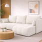 Corner Sofa Bed NESSA Soft White