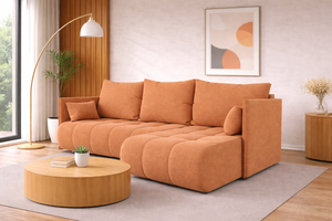 Corner Sofa Bed NESSA Terracotta