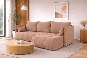Corner Sofa Bed NESSA Muted Terracotta