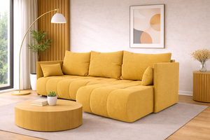Corner Sofa Bed NESSA Golden Yellow