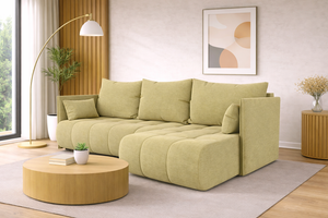 Corner Sofa Bed NESSA Light Olive
