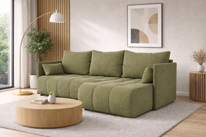 Corner Sofa Bed NESSA Olive Green