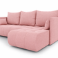 Corner Sofa Bed NESSA Dusky Pink