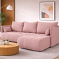 Corner Sofa Bed NESSA Dusky Pink