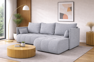 Corner Sofa Bed NESSA Light Dove Grey