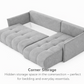 Corner Sofa Bed NESSA Dark Aubergine
