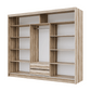 KINGSTON 250cm Sliding Door Wardrobe Oak Canyon + Lava + Mirror